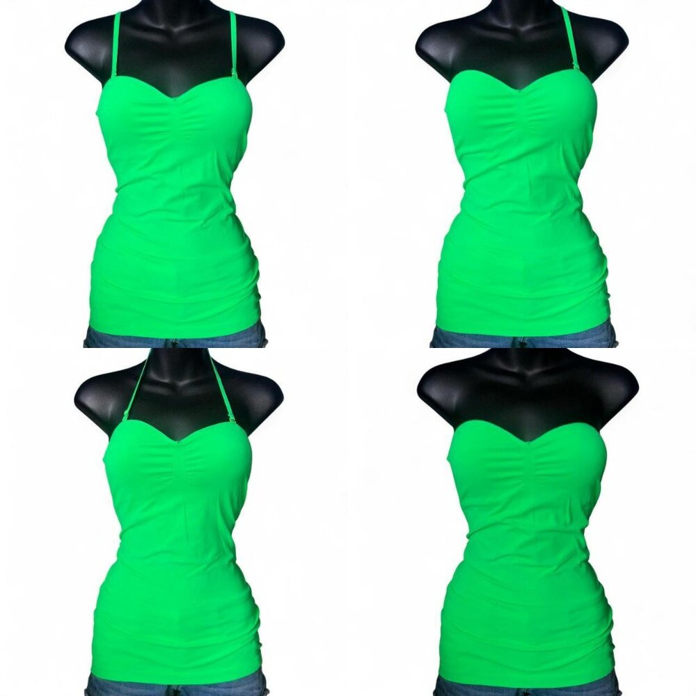 Candy Couture Neon Green Cami - Picture 2 of 6